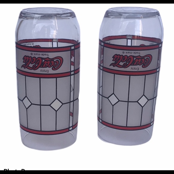 VTG Coca-Cola Tiffany Style Libby Glasses - Picture 2 of 2